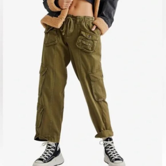 Free People Pants - Free People Tahiti Cargo Pants Dried Herb Olive Size S Boho Utility